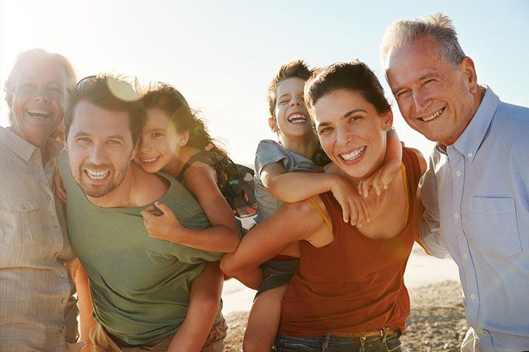 happy family smiling