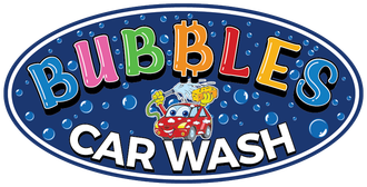 A colorful logo for bubbles car wash
