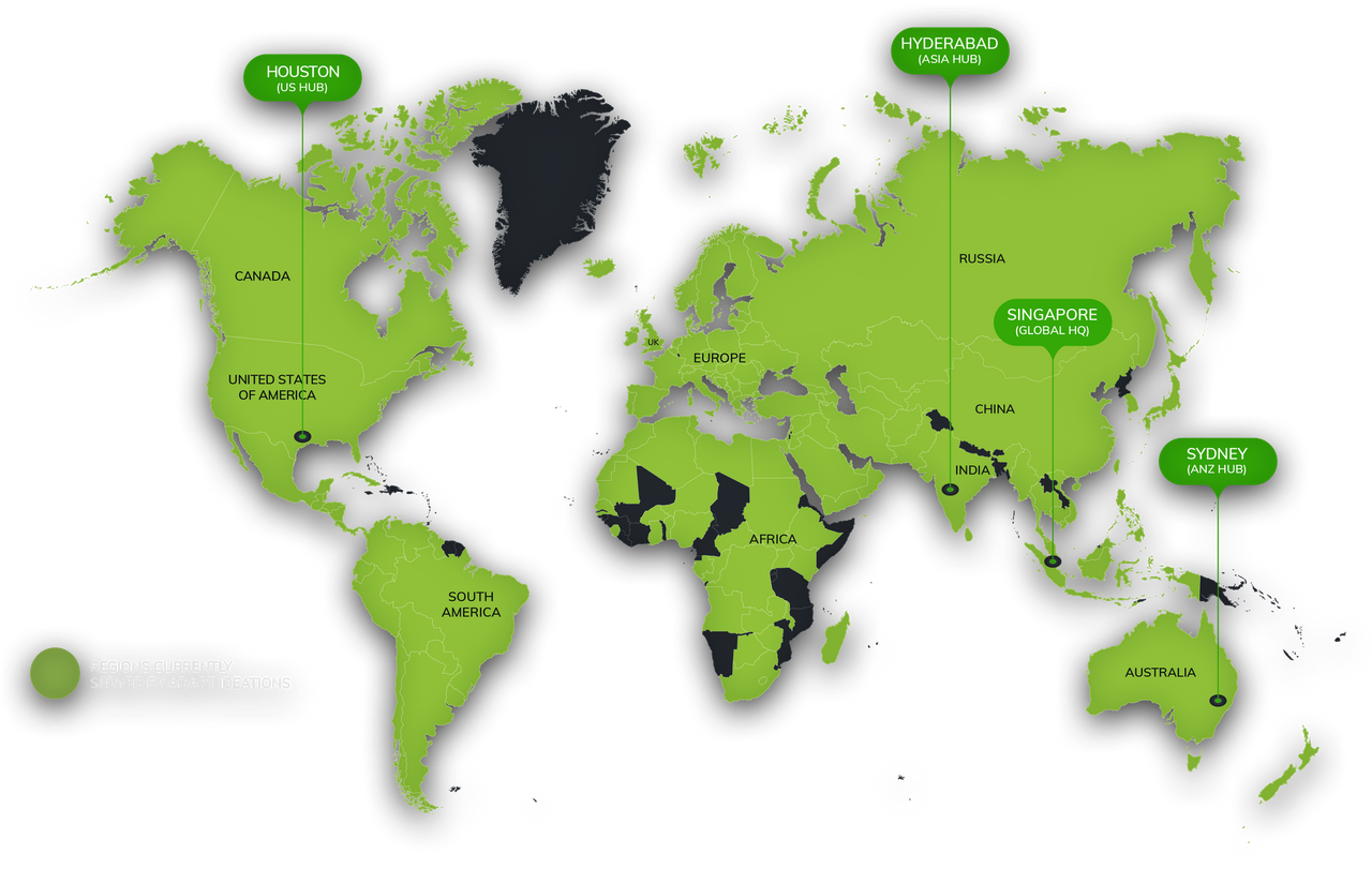 A map of the world with a green border and a black border