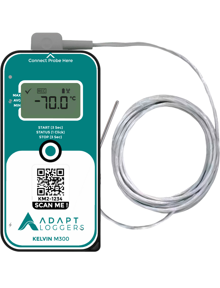 A digital thermometer with a cable attached to it.