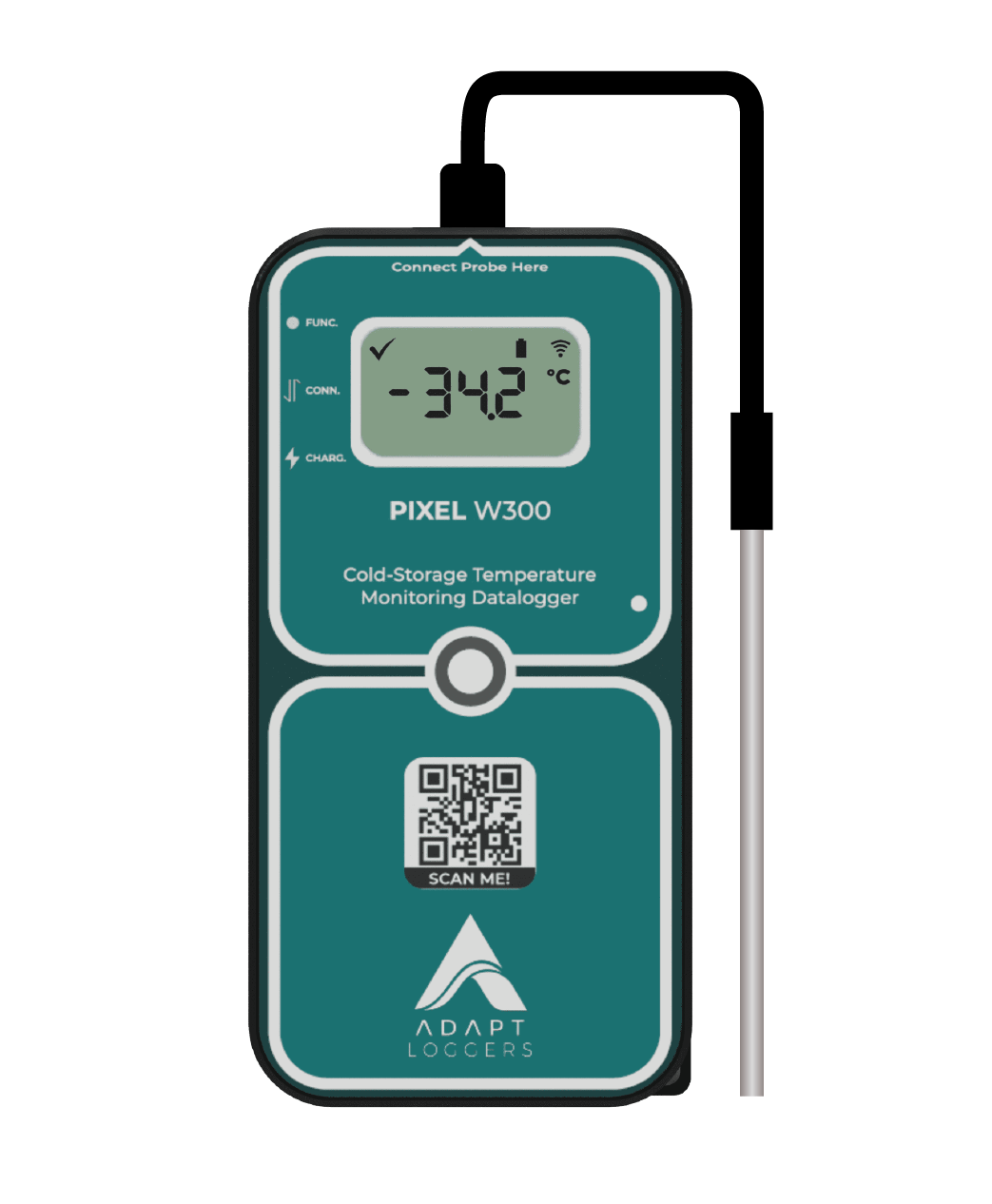 temperature data logger with probe