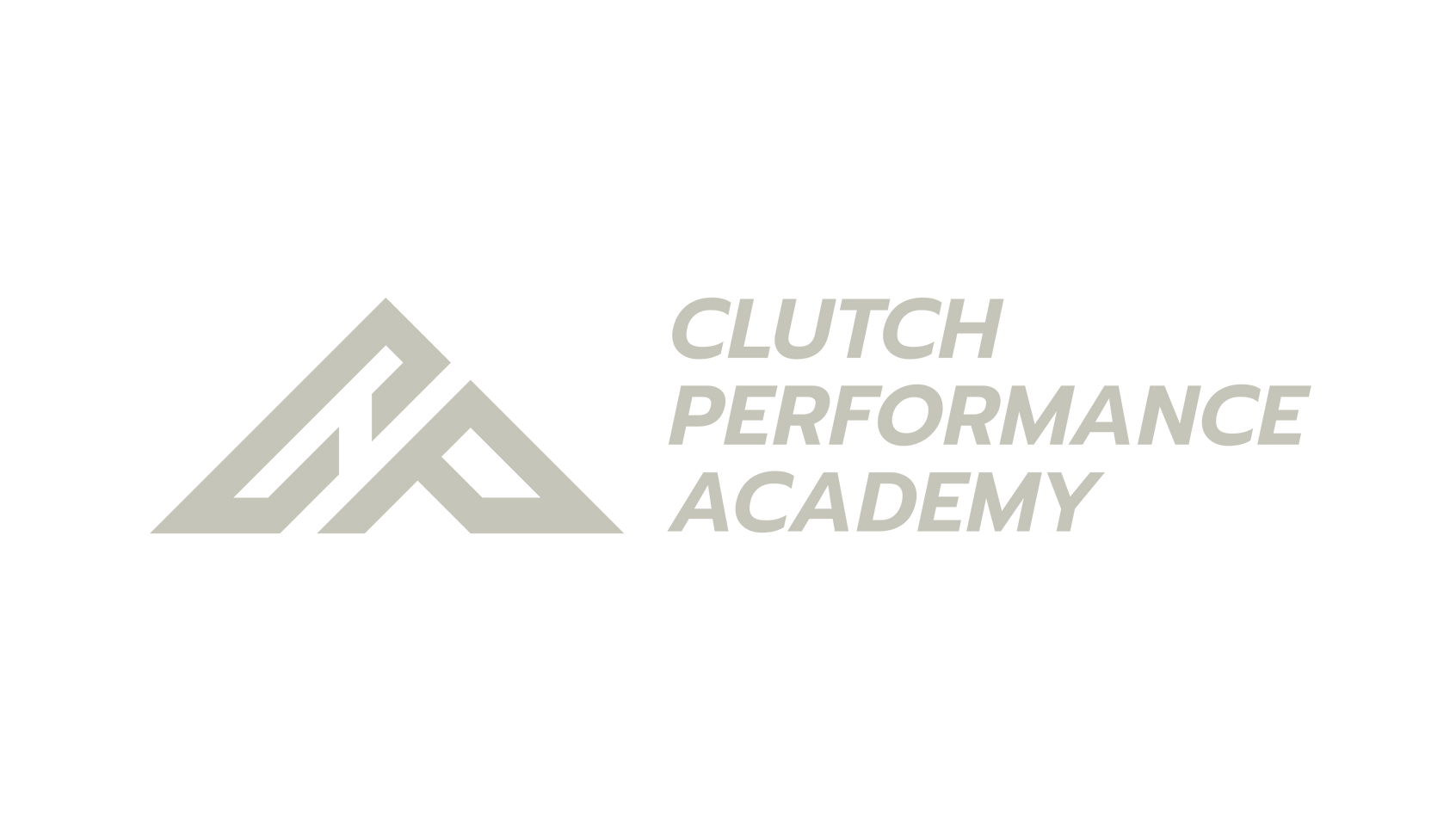 The logo for clutch performance academy is a gray triangle on a white background.