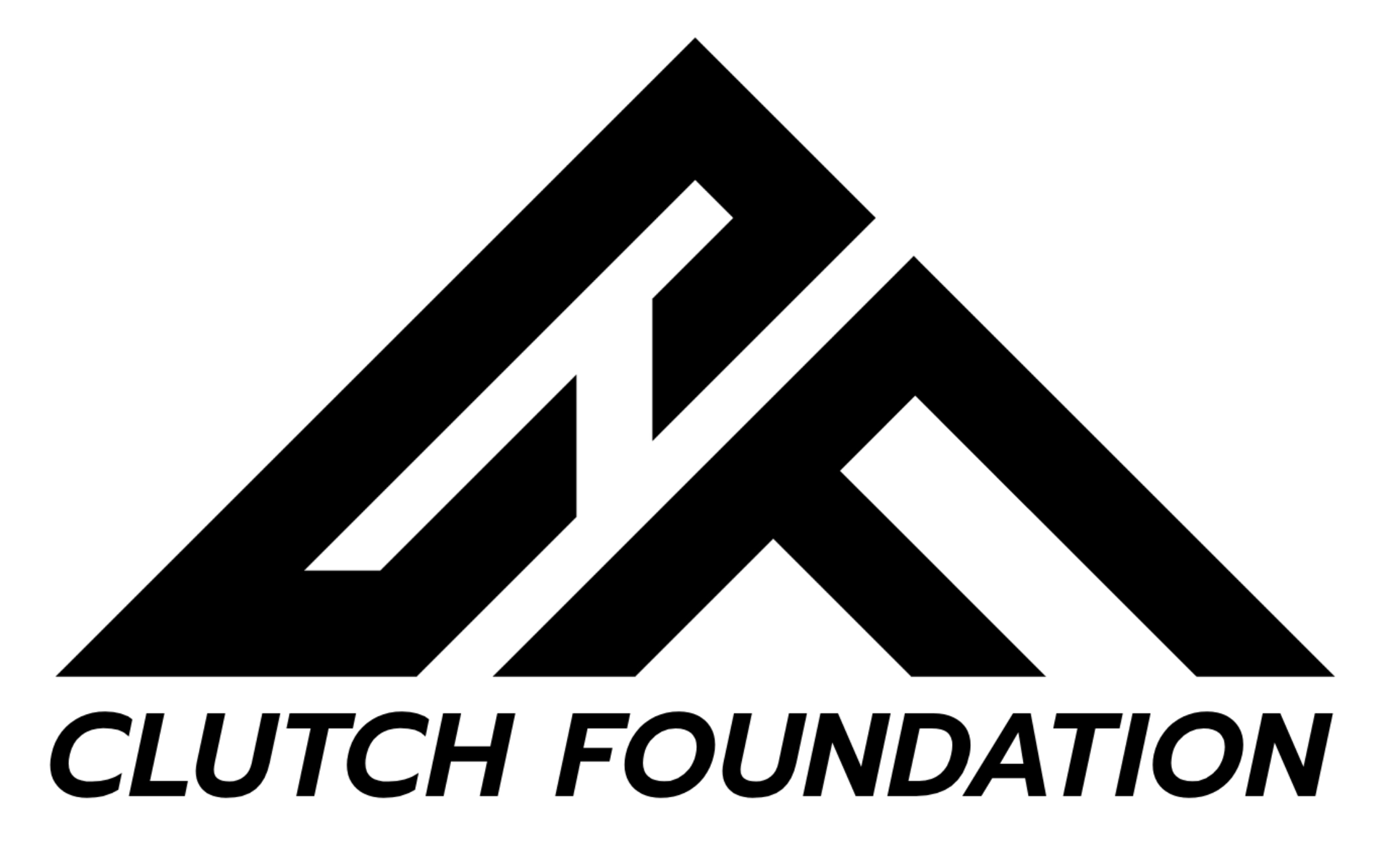 Black logo with stylized 