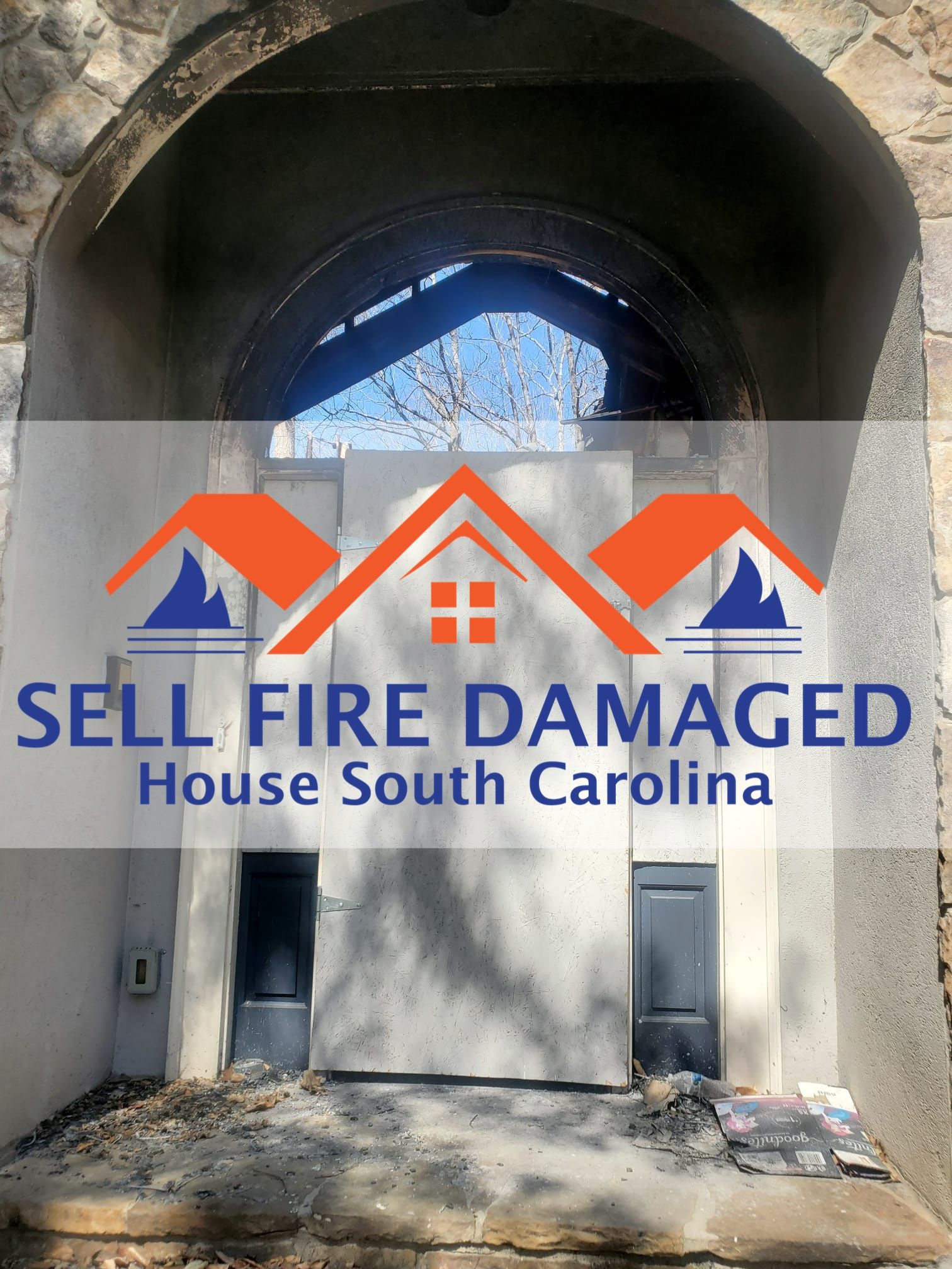 A house with fire damage in South Carolina