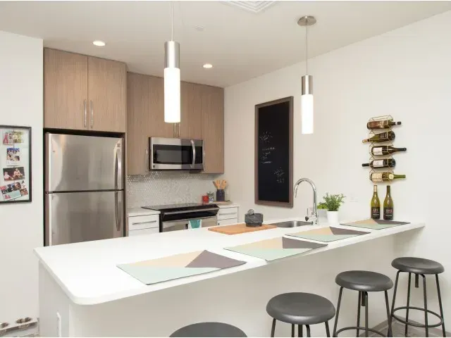 Kitchen with Breakfast Bar at Trac75.