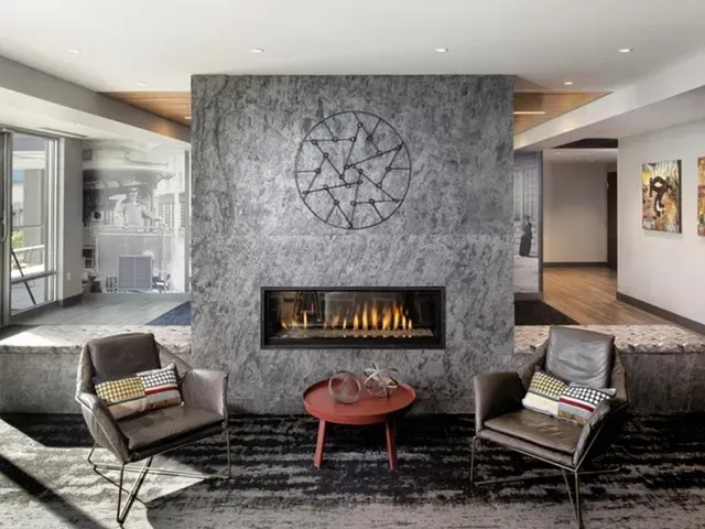 Resident Lounge with Fireplace at Trac75.