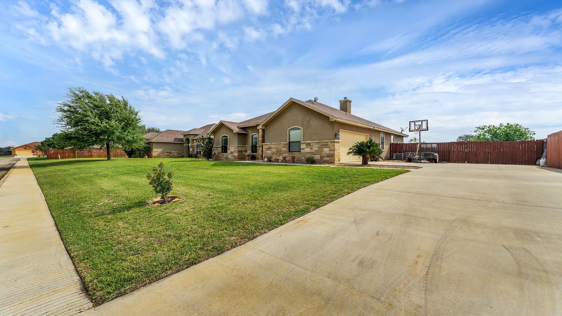 Multiple nice houses in a quiet subdivision.