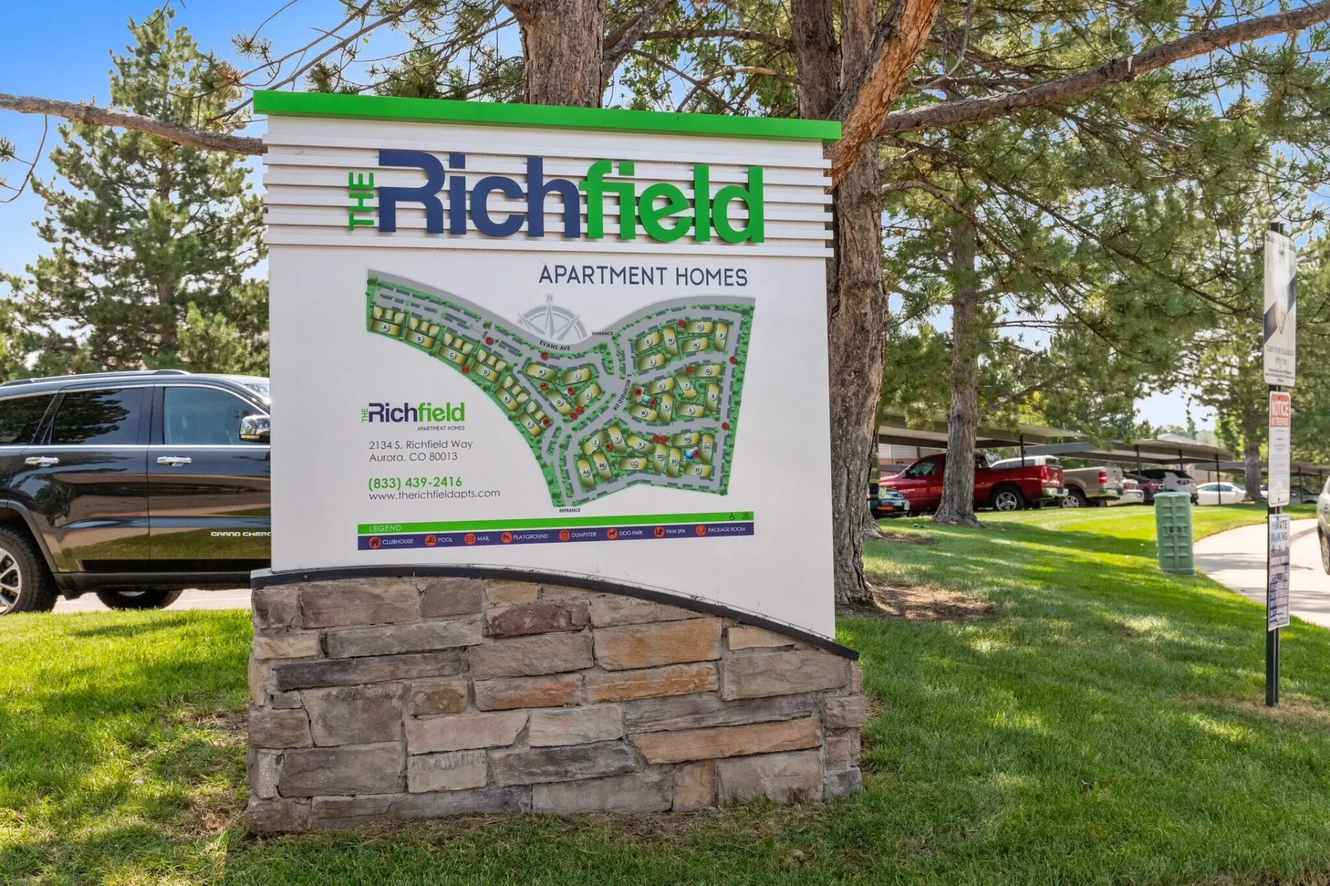 Richfield Apartment Homes property map and signage