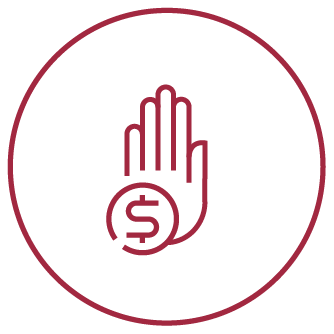 Icon of hand with a coin