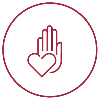 Icon of a hand with a heart symbol