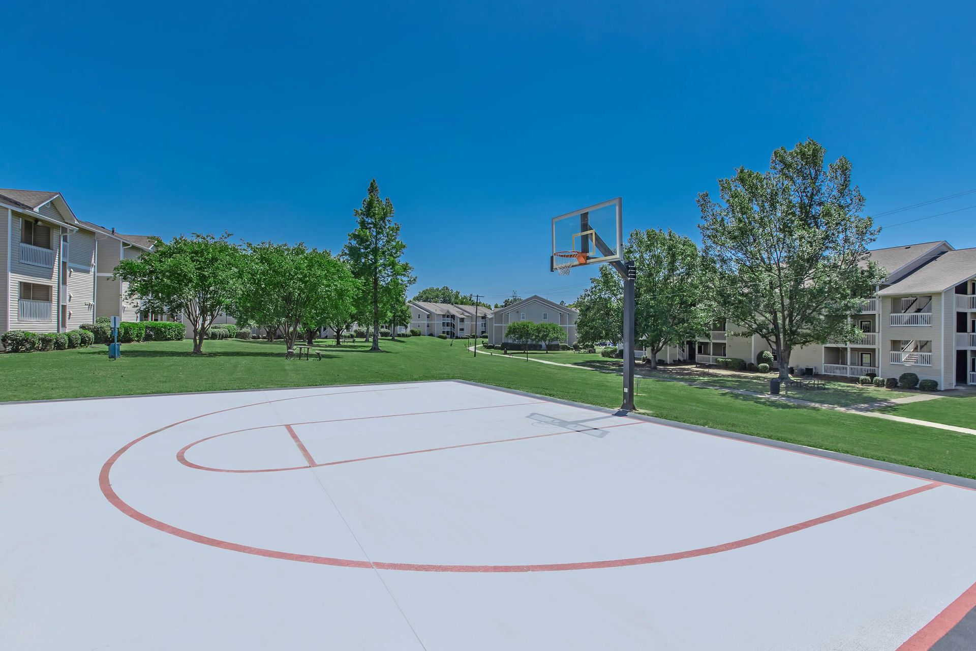 A basketball court at Rivers Edge at Carolina Stadium.