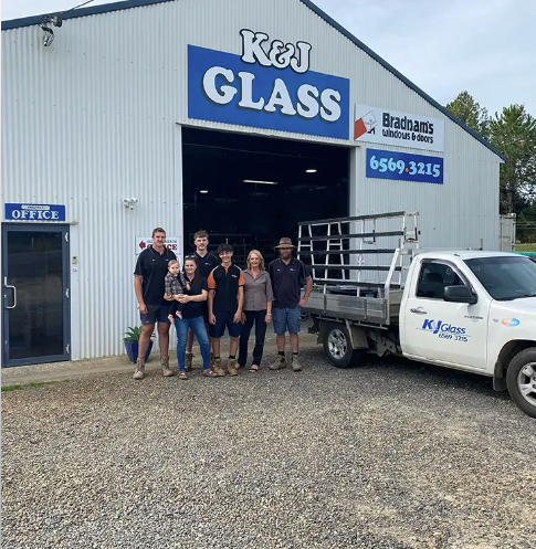 Group of People Outside K & J Glass Building — K & J Glass in Warrell Creek, NSW