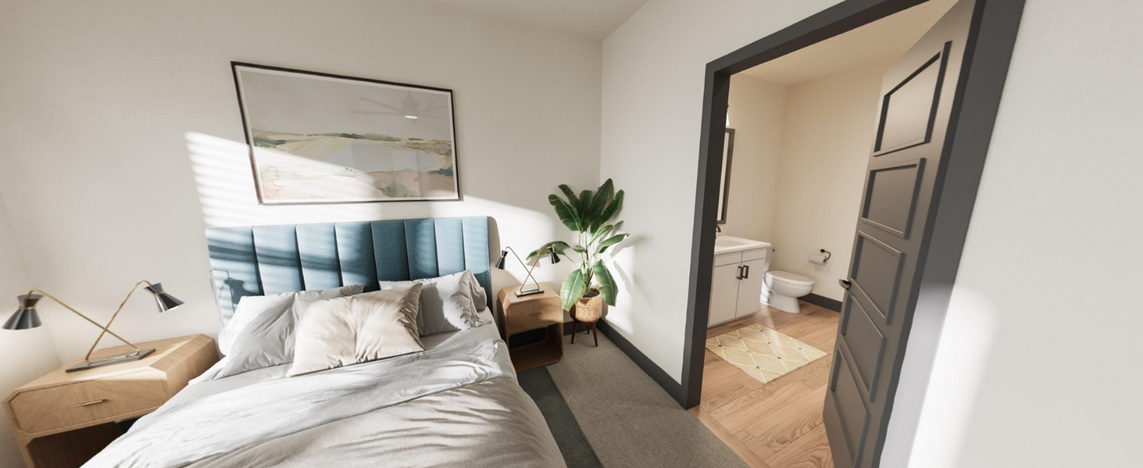 Bedroom at Vela Park in Decatur, GA.