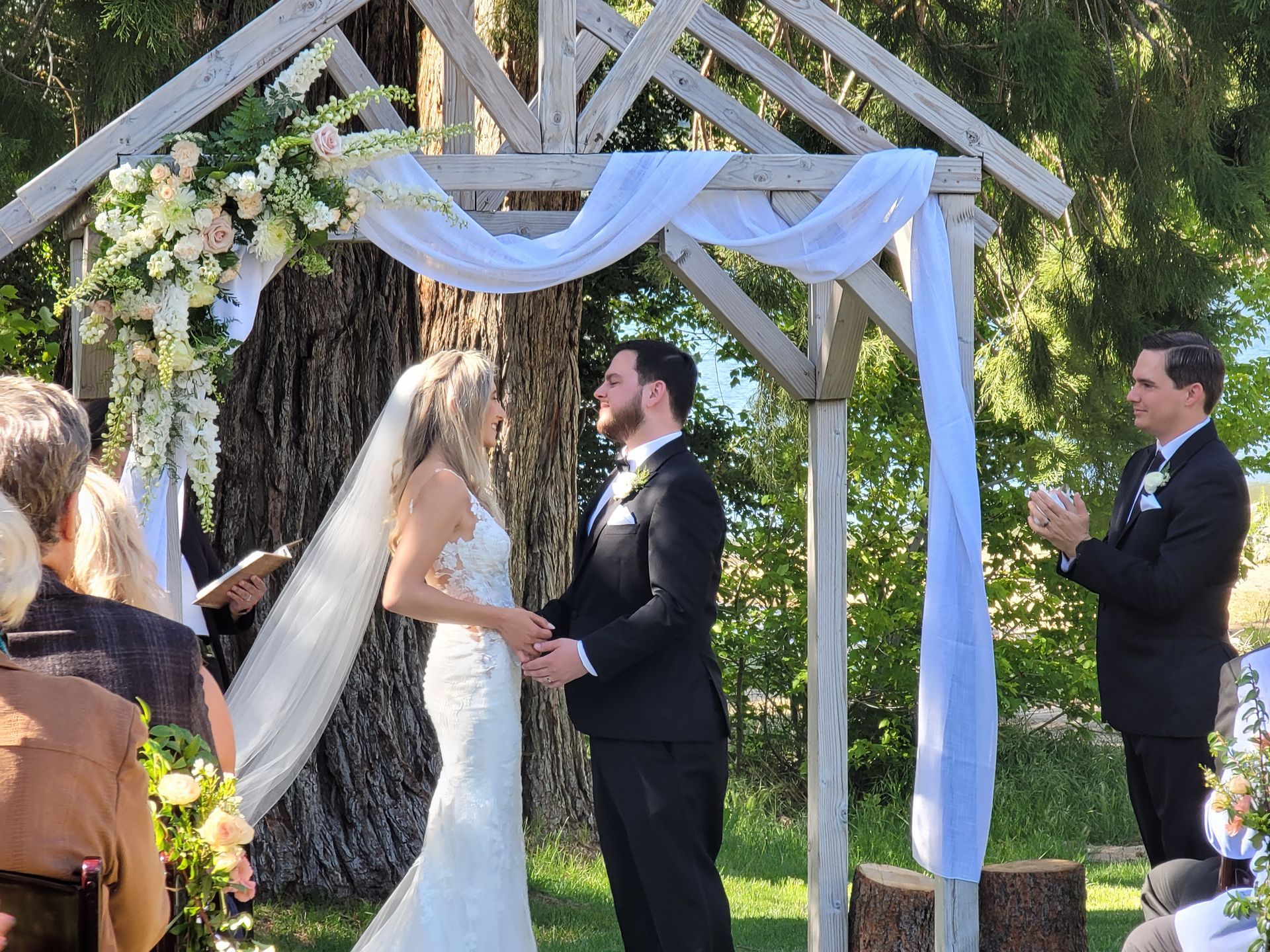 A Wonderful Wedding in the Woods for this couple presided over by Rev. Jennifer