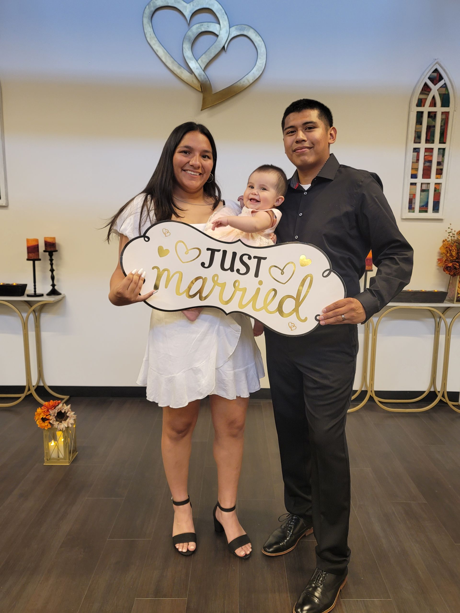 Family of three with