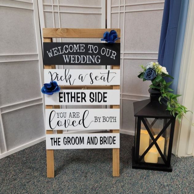 Sign, Lantern and Floral Decoration Options at our Chapel