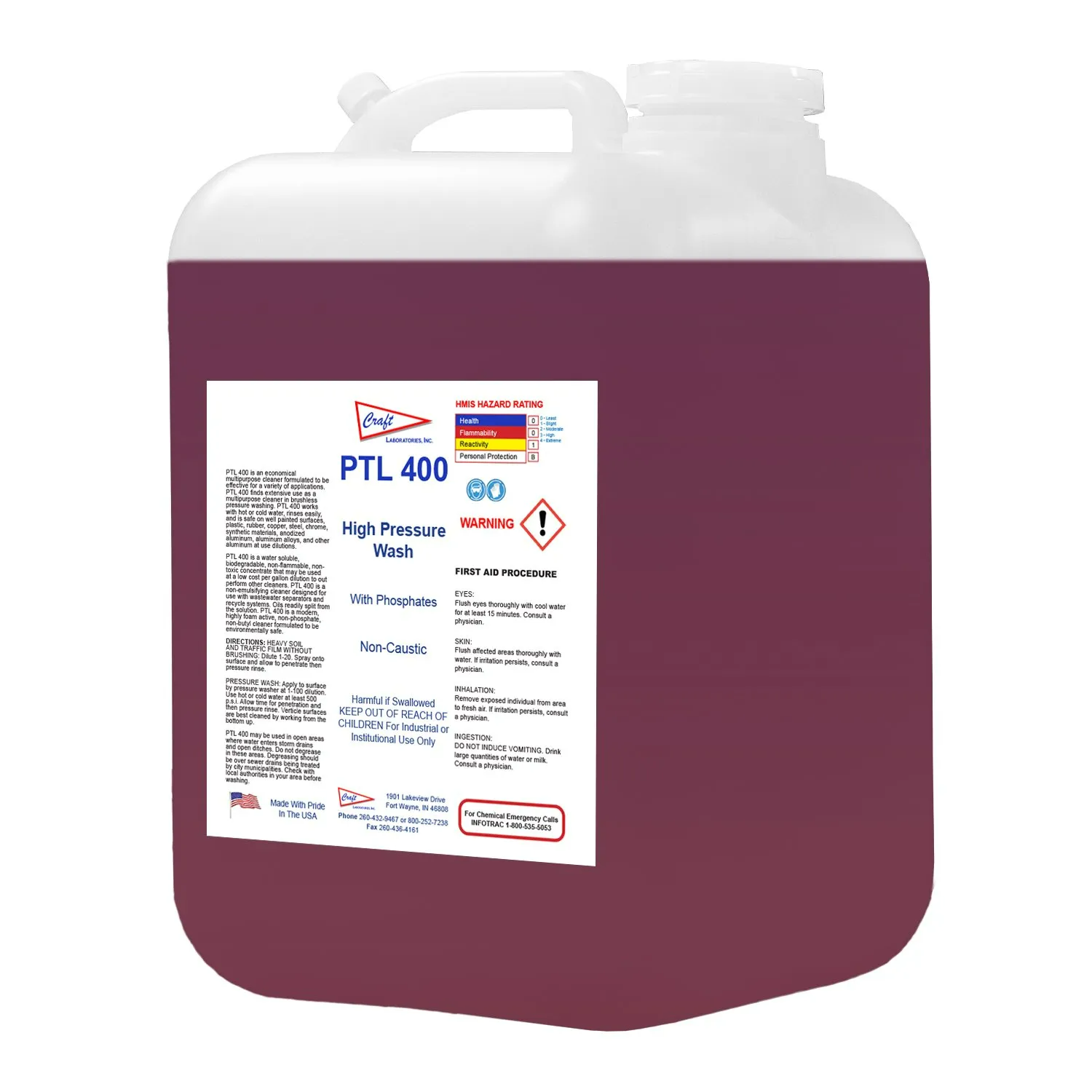 PTL 400 Pressure Wash Soaps — Fort Wayne, IN — Craft Laboratories Inc.