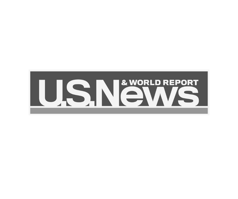 U.S. News & World Report logo in gray and white.