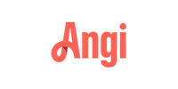 The word angi is written in red on a white background.