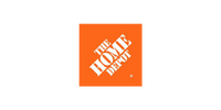 The home depot logo is orange and white on a white background.
