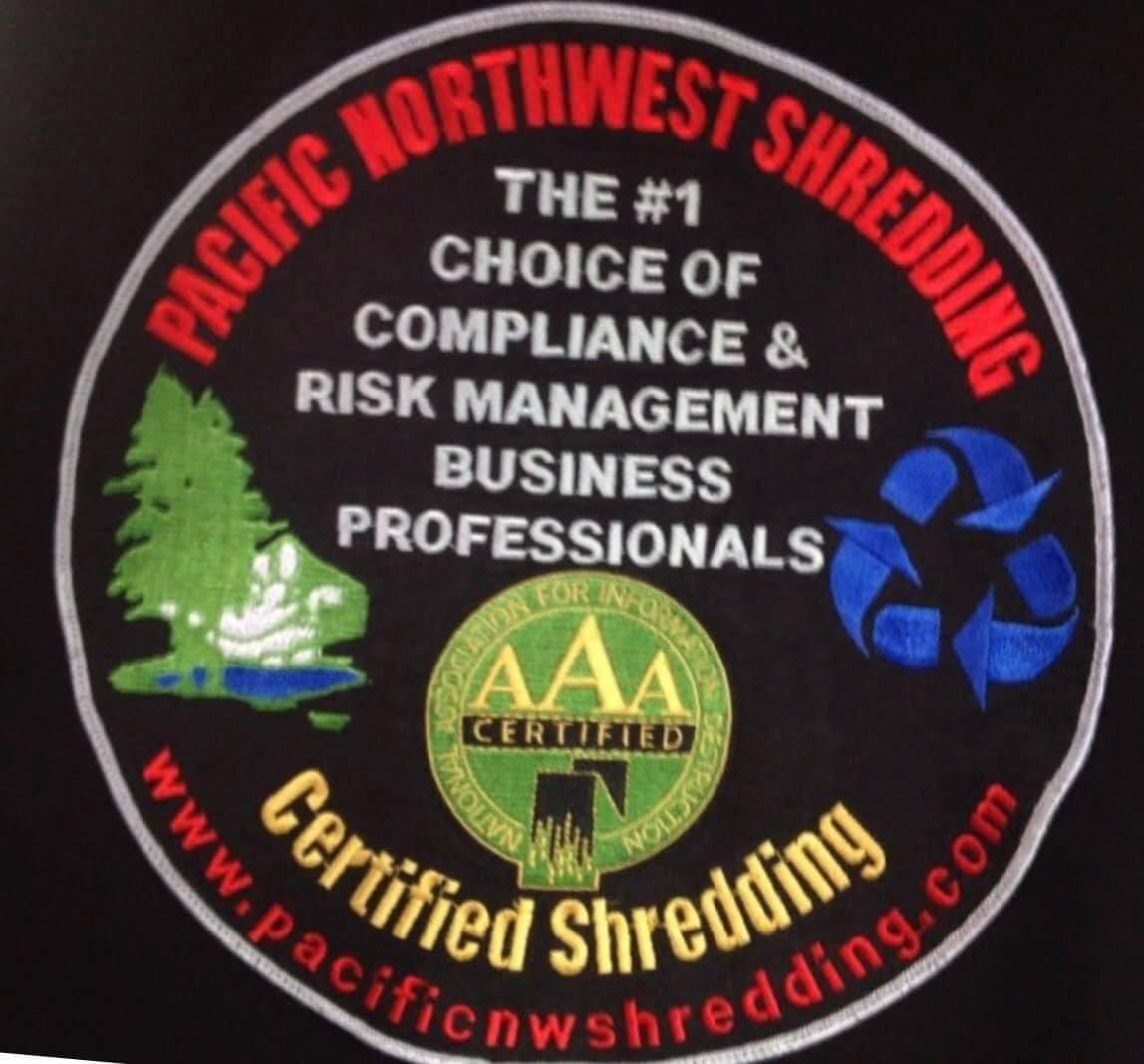 A logo for pacific northwest shredding which is aaa certified
