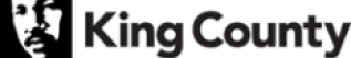 A black and white logo for king county
