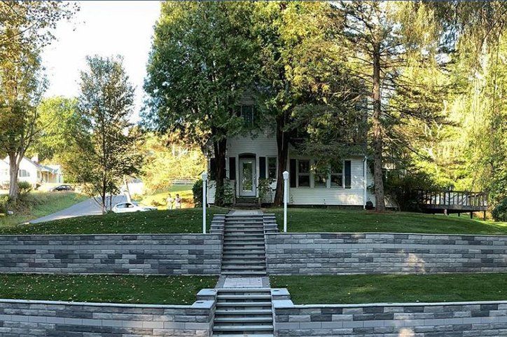 Beautiful Stone Retaining Wall — Pine Bush, NY — Creative Touch Landscaping & Home Improvement Inc.