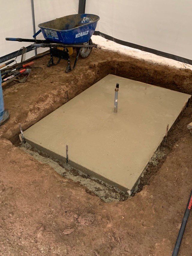 During Fire Pit Installation — Pine Bush, NY — Creative Touch Landscaping & Home Improvement Inc.