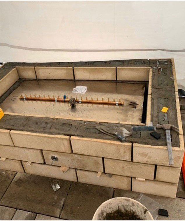 Ongoing Fire Pit Installation — Pine Bush, NY — Creative Touch Landscaping & Home Improvement Inc.