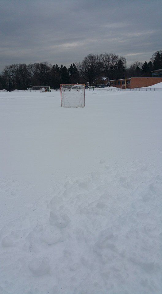 Athletic Field Covered with Snow — Pine Bush, NY — Creative Touch Landscaping & Home Improvement Inc.