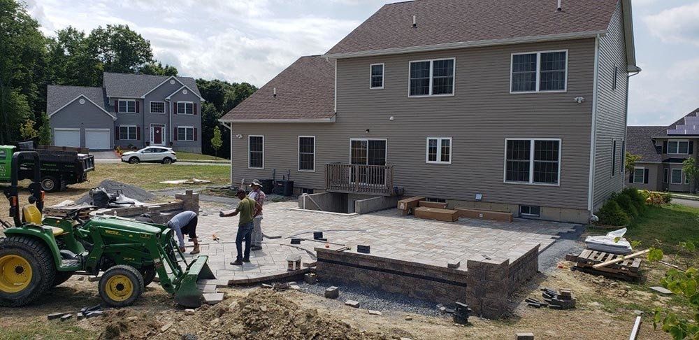 In Progress Patio Installation — Pine Bush, NY — Creative Touch Landscaping & Home Improvement Inc.
