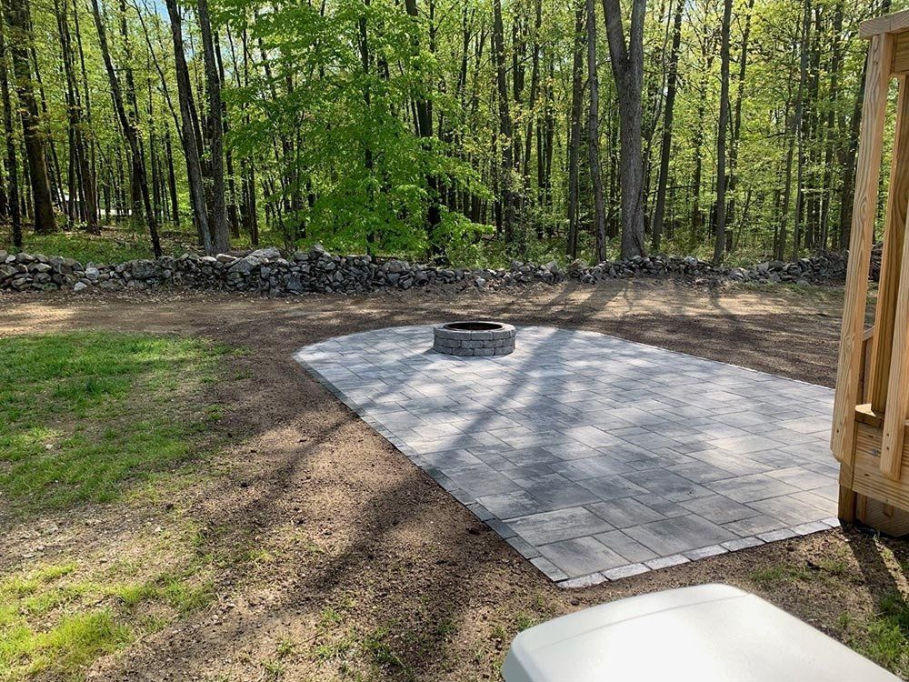 Patio with Fire Pit — Montgomery, NY — Creative Touch Landscaping & Supply