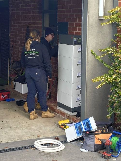 Electricians Installing Solar Batteries — Solar Panels in Lake Gardens VIC