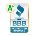 BBB Accredited Business logo with an A+ rating.