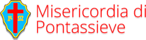 Logo della Misericordia di Pontassieve, con una croce rossa su uno stemma blu.