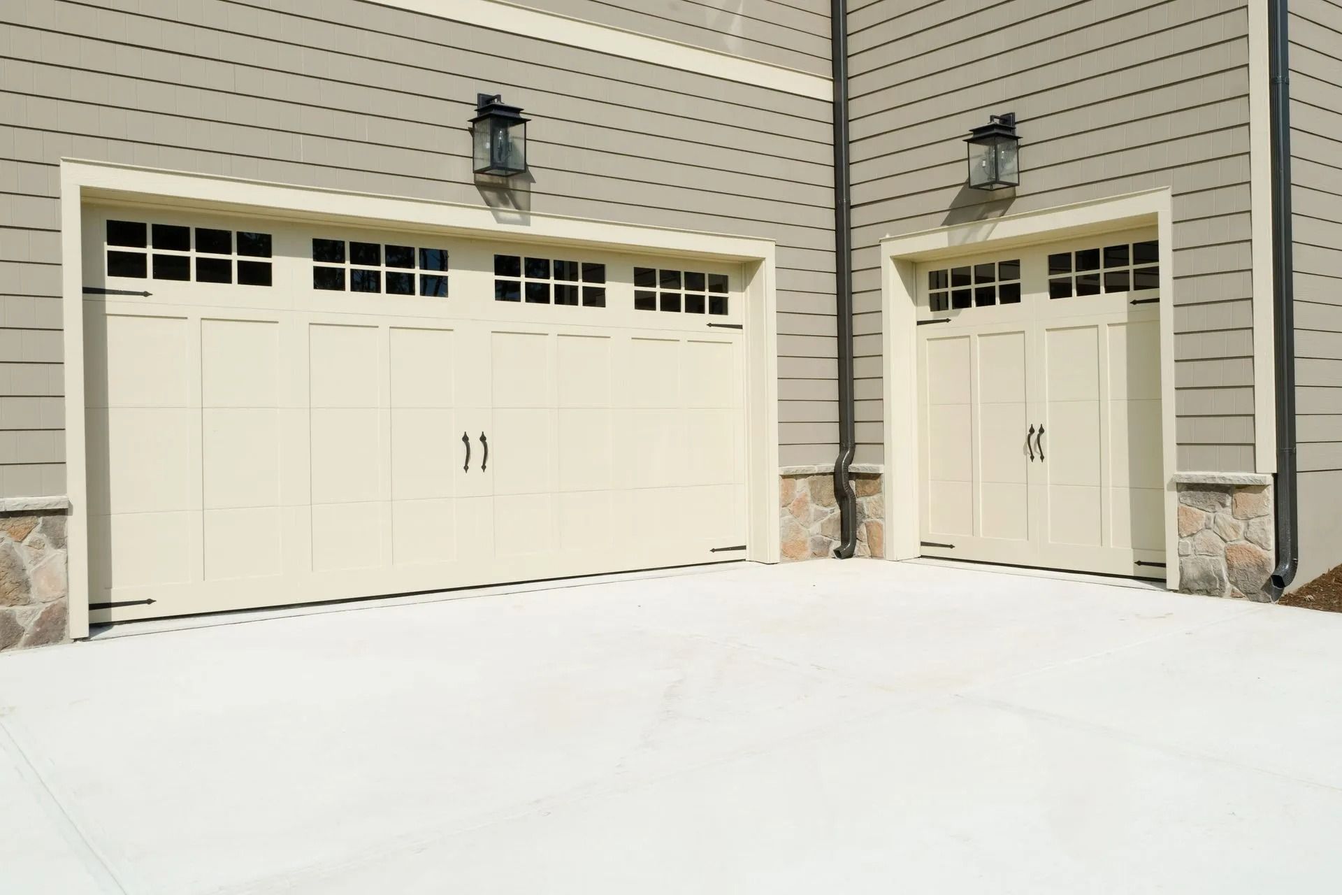 Two Beige Garage Doors — Tucker, GA — A-1 Driveway Replacement Company
