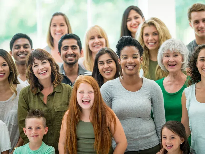 An image showing diverse individuals representing young adults, families with children, and retirees.
