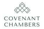 Logo of Covenant Chambers. A geometric diamond shape tops the business name in a sans-serif font.
