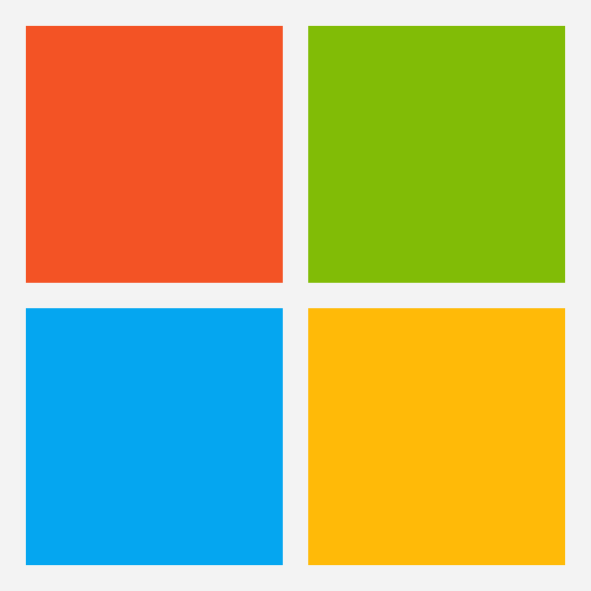 Microsoft logo: Four colored squares in red, green, blue, and yellow.