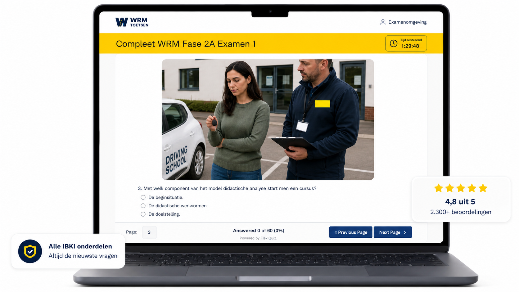 WRM Fase 2A Compleet met oefentoets, foutanalyse en AI-meester op laptop, tablet en smartphone