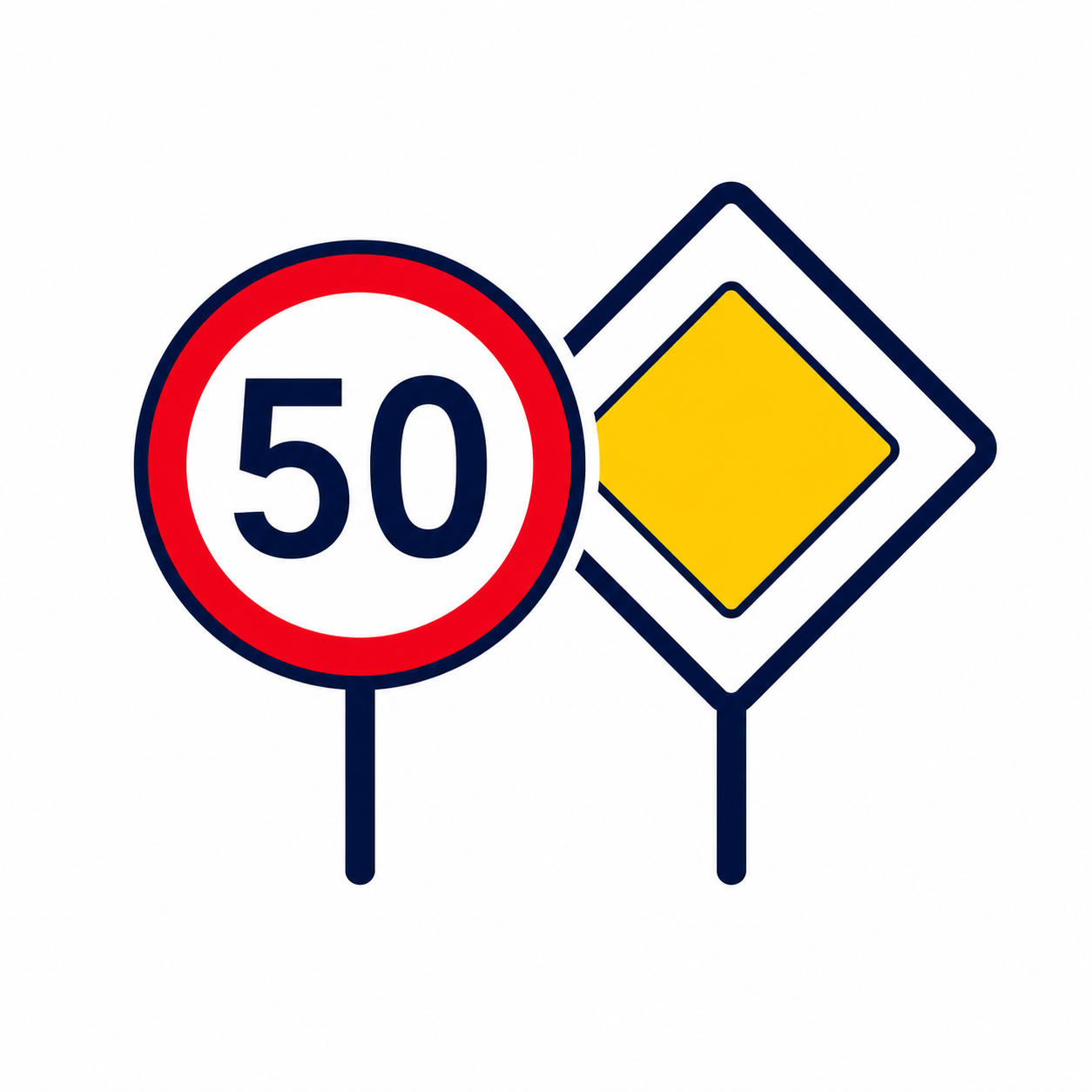 Pictogram van verkeersborden voor verkeersregels en verkeerstekens binnen WRM Fase 2B