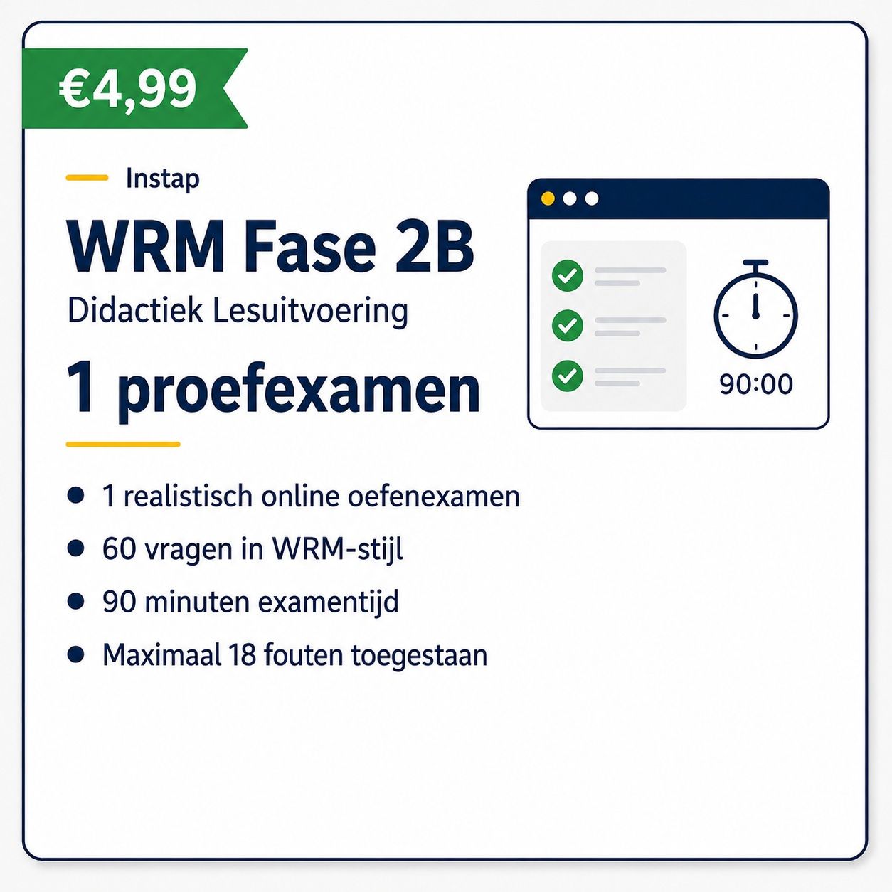 WRM Fase 2B – Didactiek Lesuitvoering – 1 proefexamen