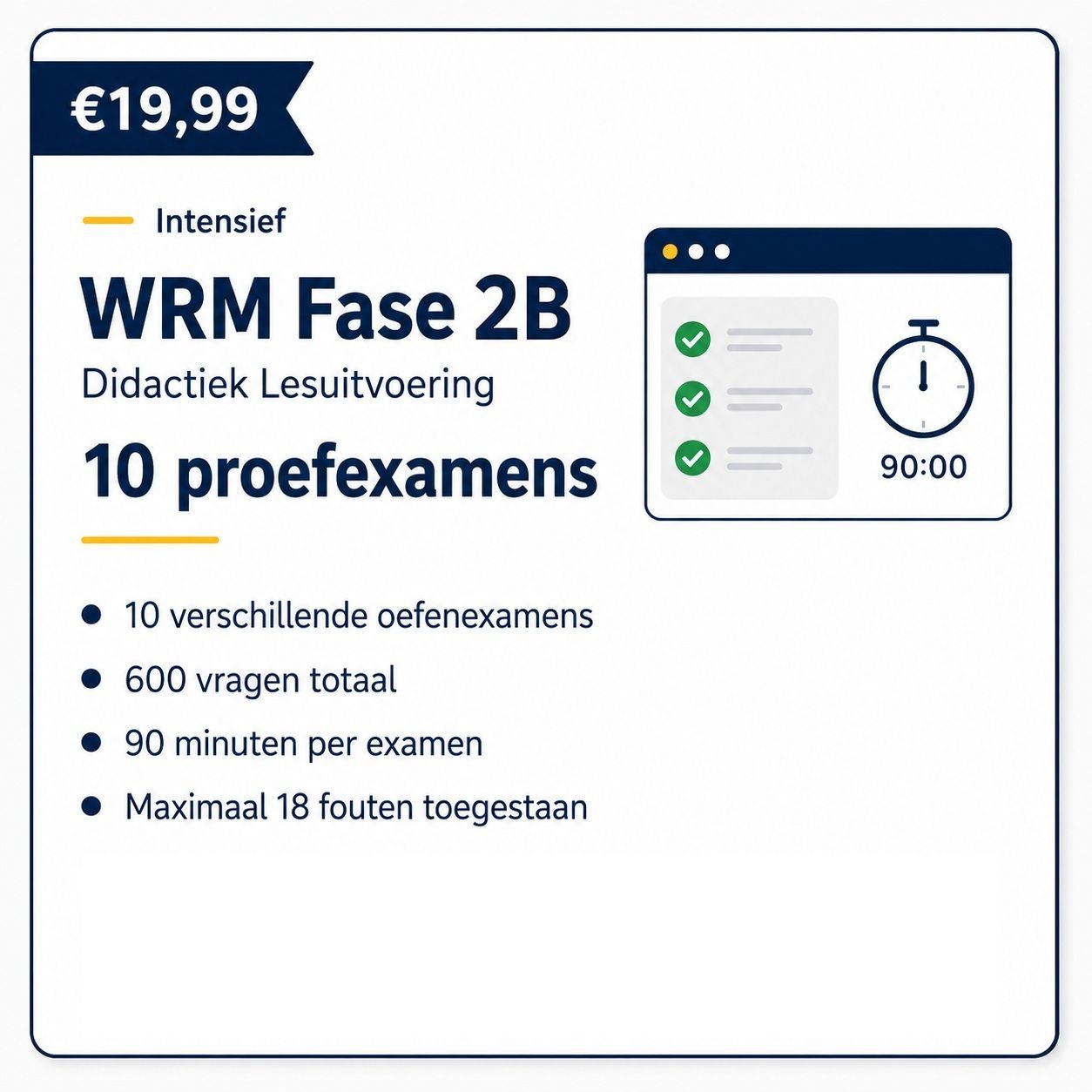WRM Fase 2B – Didactiek Lesuitvoering – 10 proefexamens