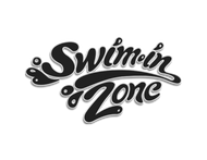A black and white logo for swim in zone