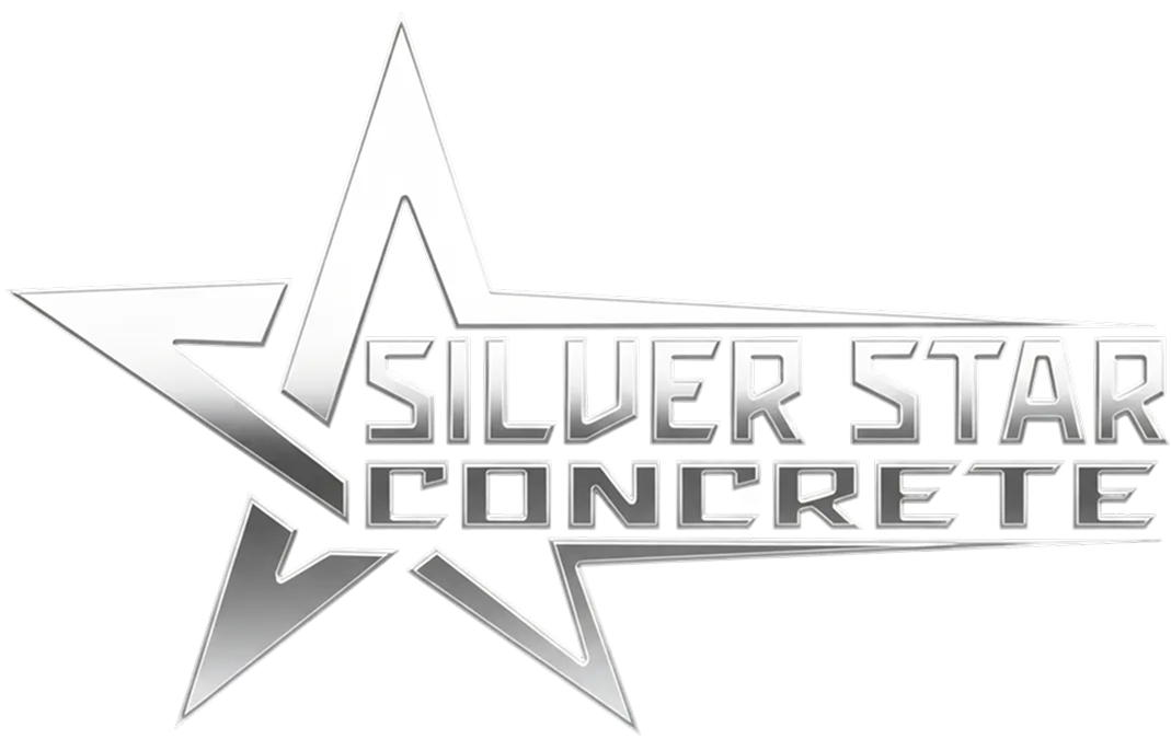 A black and white logo for a construction company called silver star construction llc.