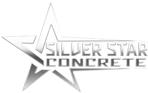 A black and white logo for a construction company called silver star construction llc.