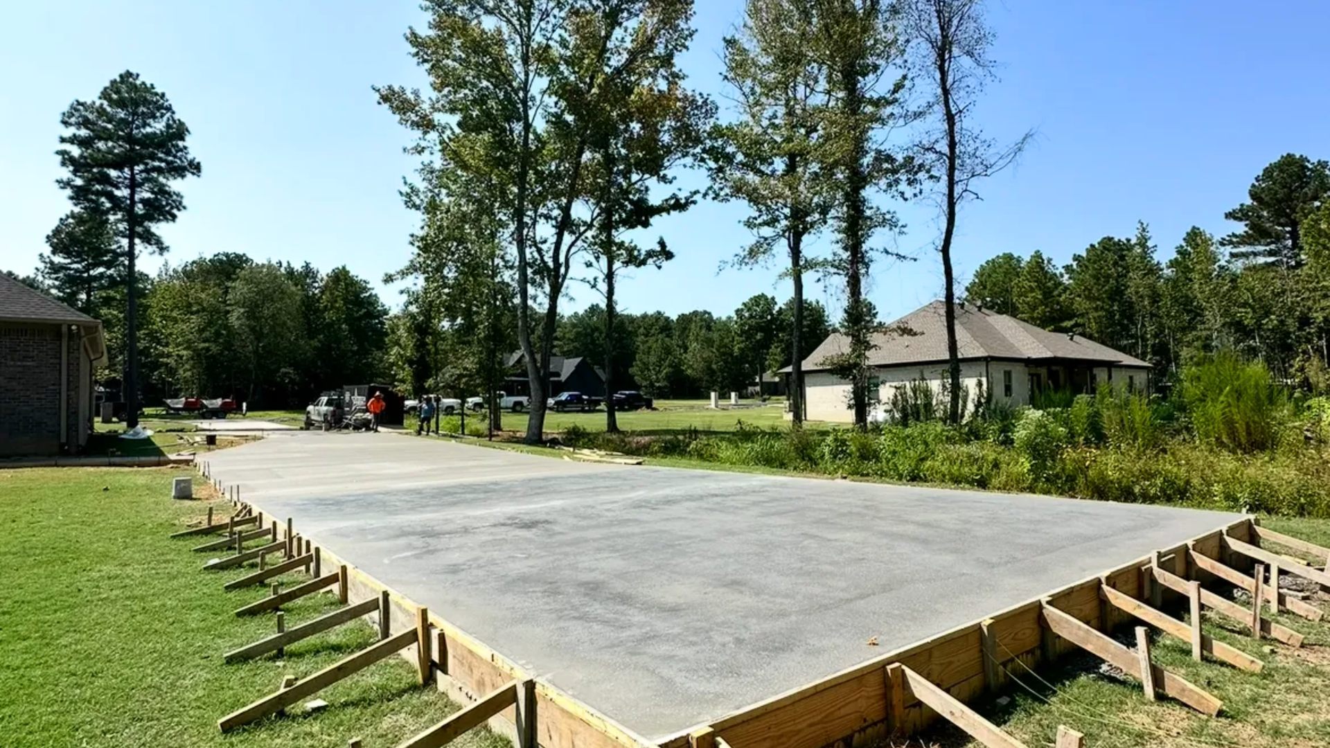 Residential concrete foundation installation in Central Arkansas with reinforced footing and formwork