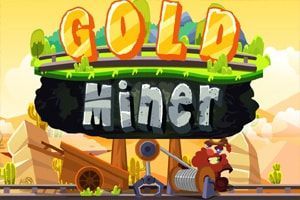 A cartoon illustration of a gold miner game.