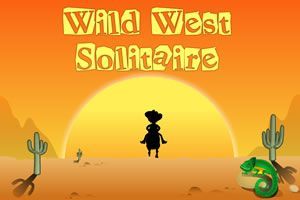 A cowboy is riding a horse in the wild west solitaire game.