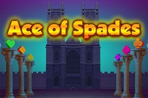 A game called ace of spades is being played in front of a castle.